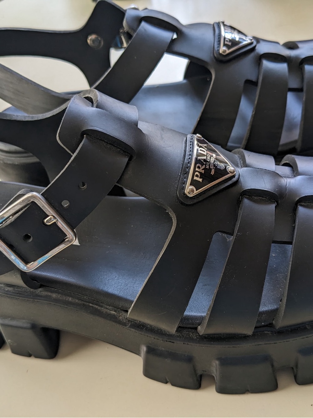 Prada Monolith Rubber Sandals - Picture 4 of 10